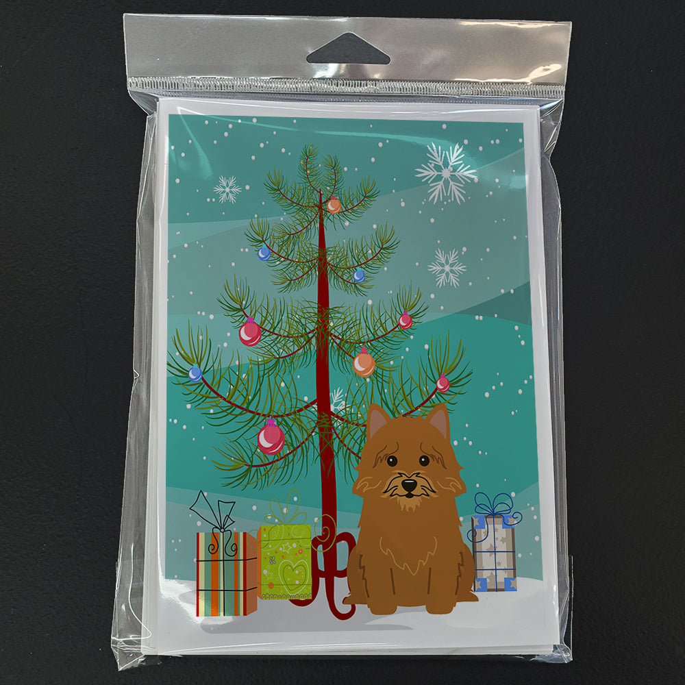 Merry Christmas Tree Norwich Terrier Greeting Cards Pack of 8