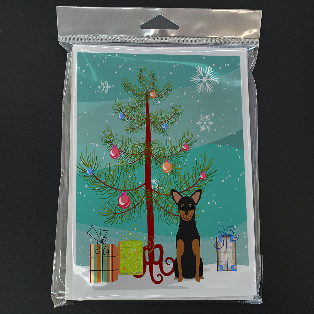 Merry Christmas Tree Manchester Terrier Greeting Cards Pack of 8