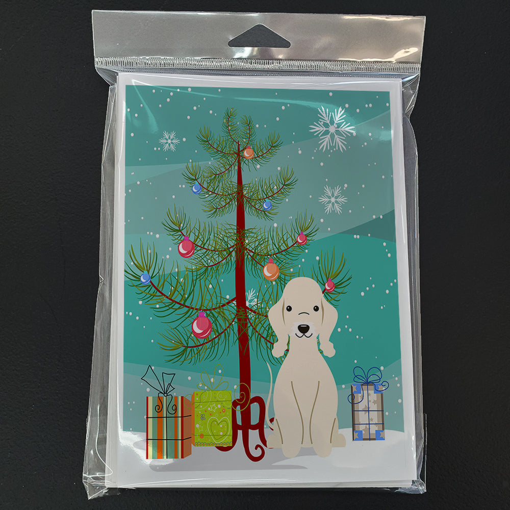 Merry Christmas Tree Bedlington Terrier Sandy Greeting Cards Pack of 8