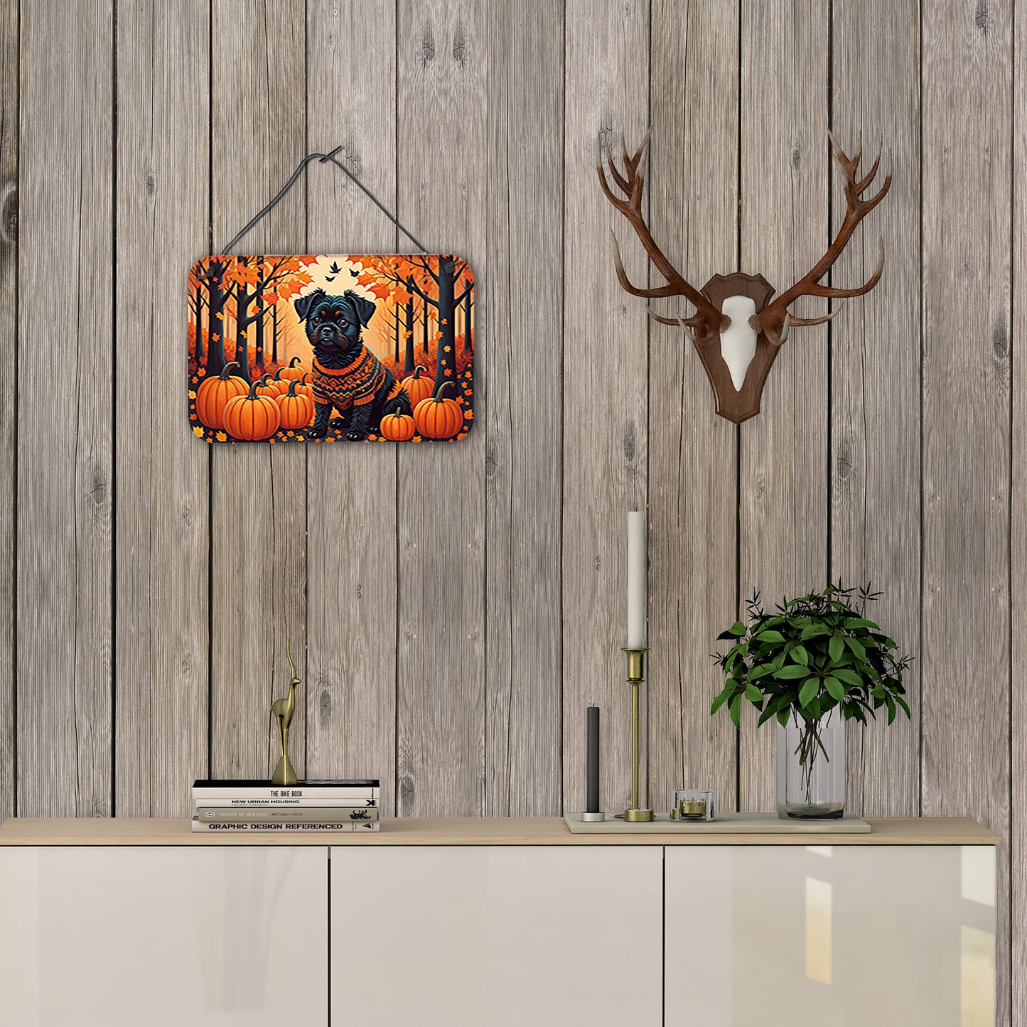 Affenpinscher Fall Wall or Door Hanging Prints