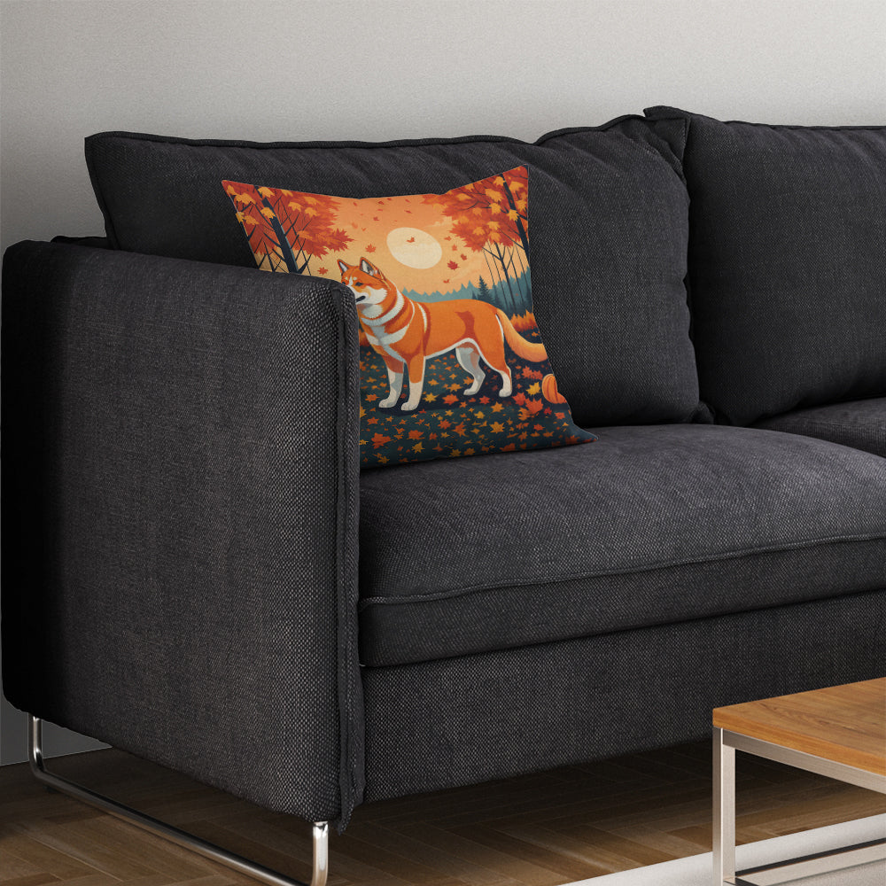 Akita Fall Throw Pillow