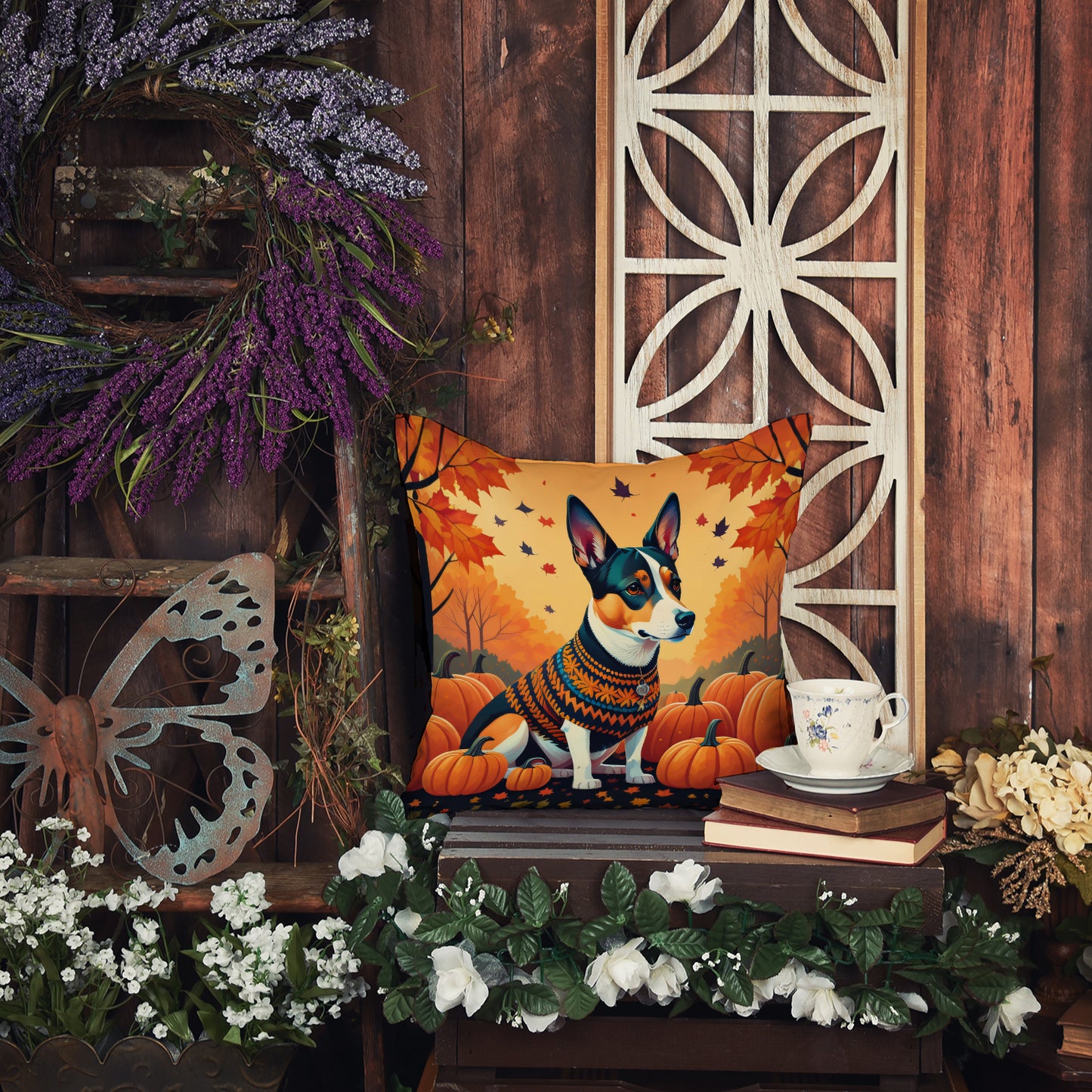Basenji Fall Throw Pillow