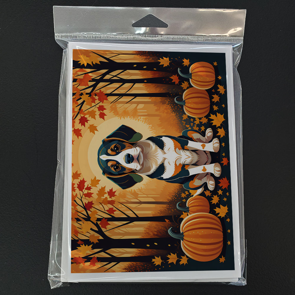 Beagle Fall Greeting Cards Pack of 8