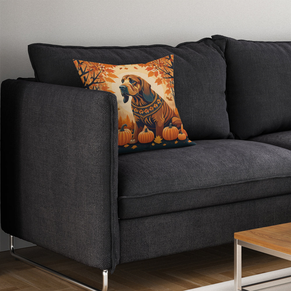 Bloodhound Fall Throw Pillow