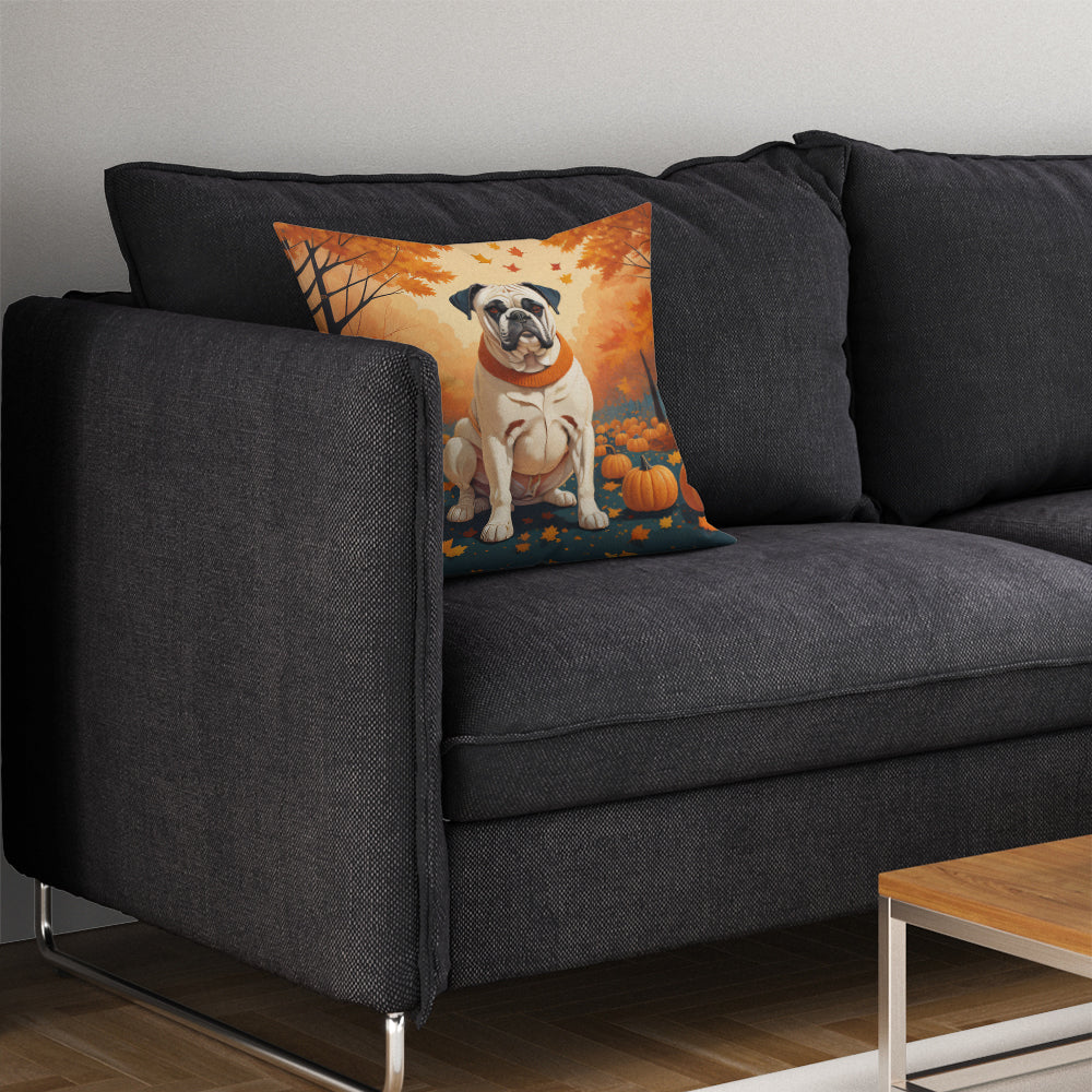 White Boxer Fall Throw Pillow
