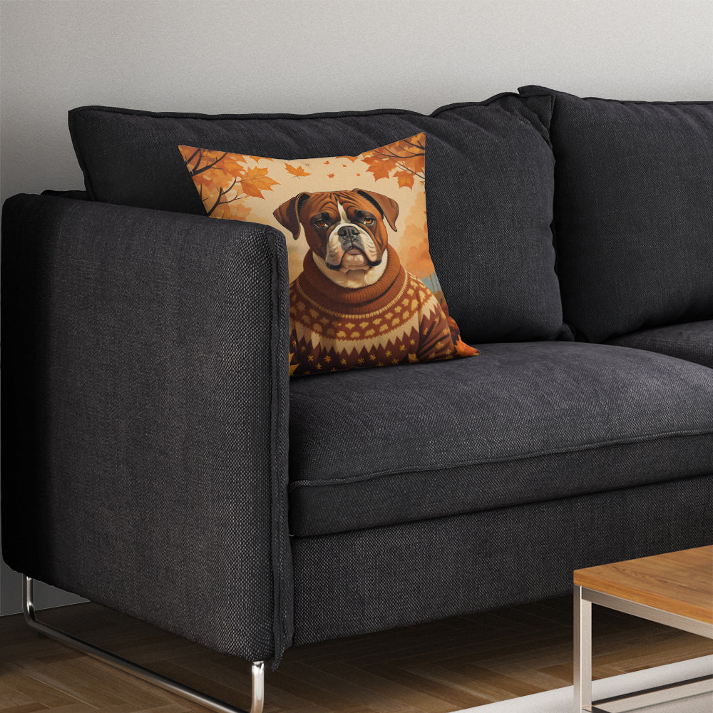 Boxer Fall Throw Pillow