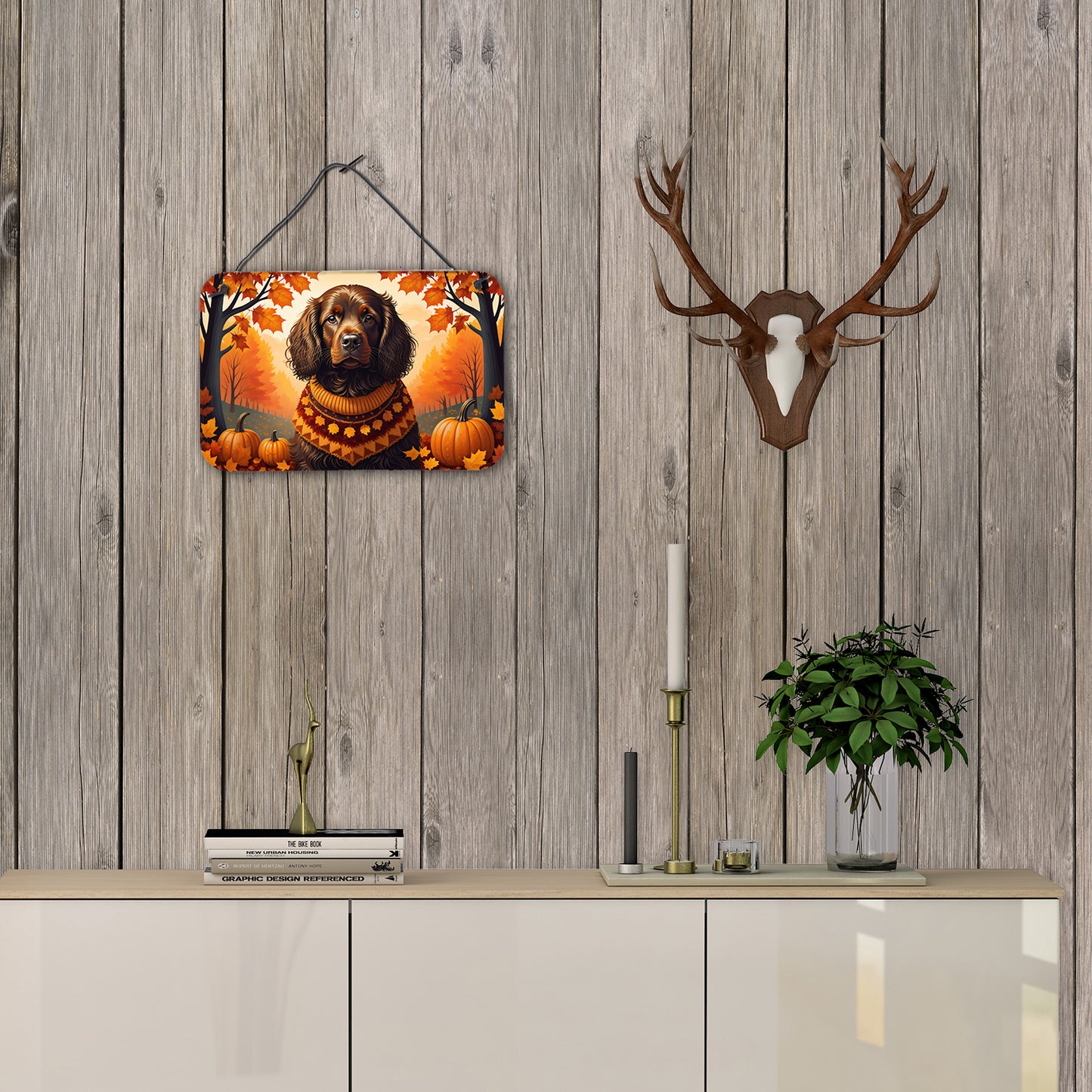 Boykin Spaniel Fall Wall or Door Hanging Prints