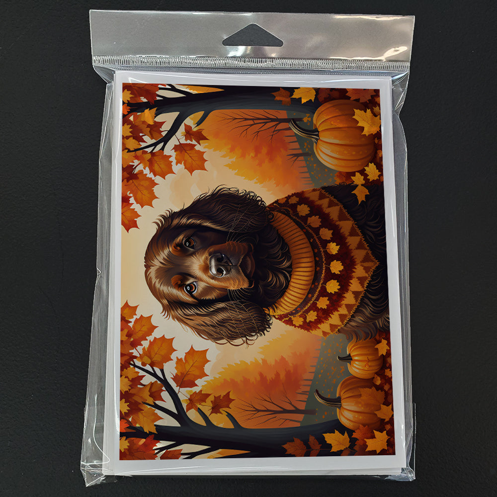 Boykin Spaniel Fall Greeting Cards Pack of 8