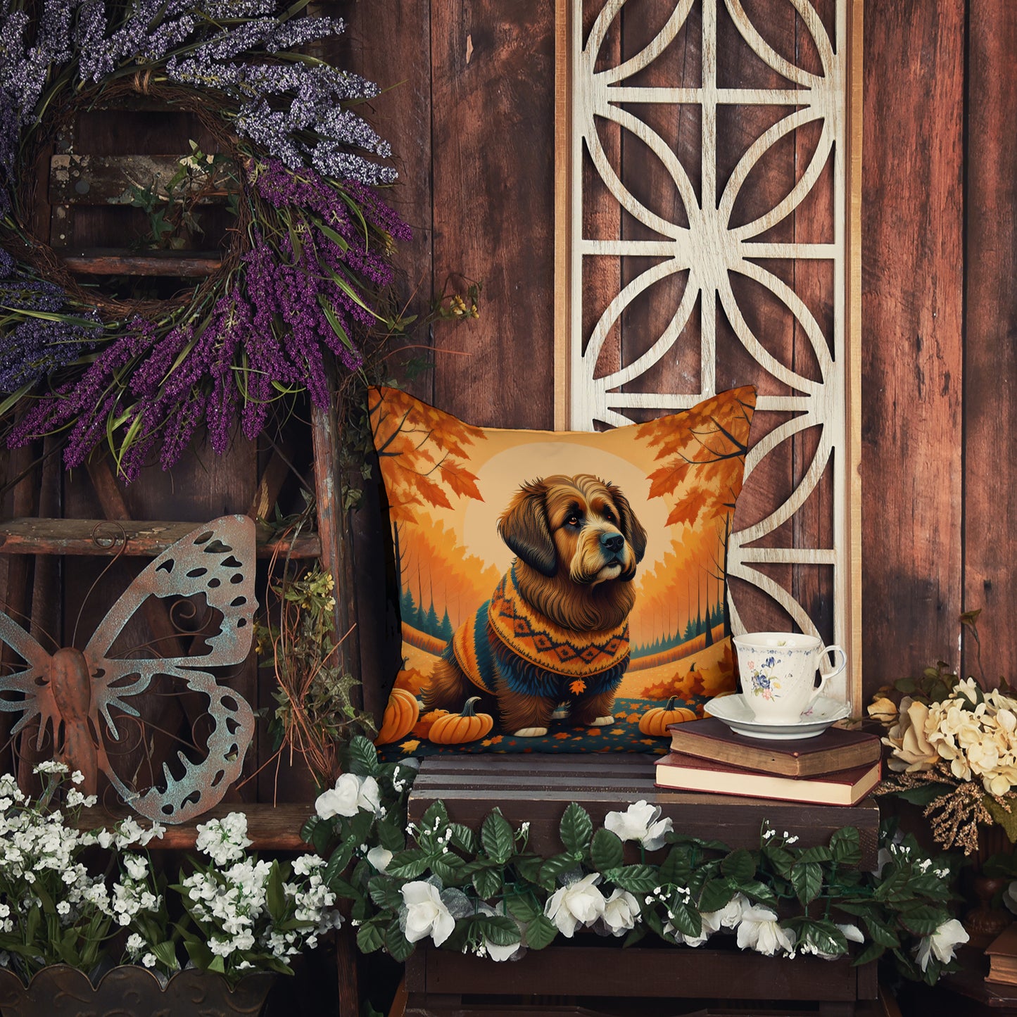 Briard Fall Throw Pillow