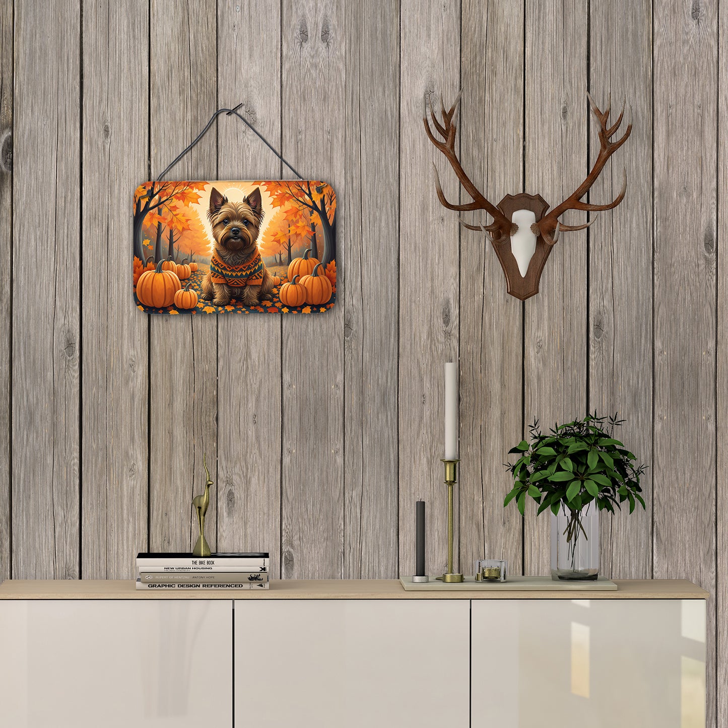 Cairn Terrier Fall Wall or Door Hanging Prints