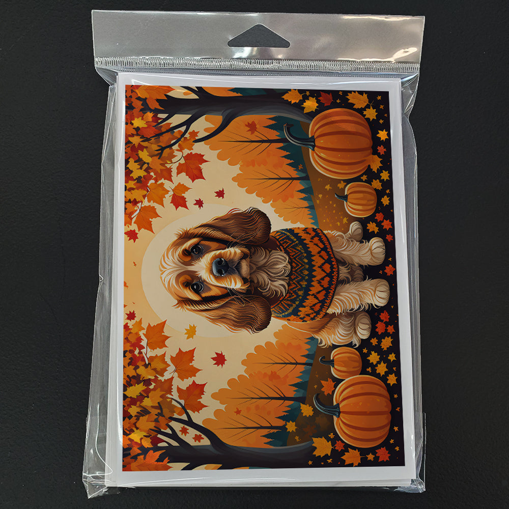 Cocker Spaniel Fall Greeting Cards Pack of 8