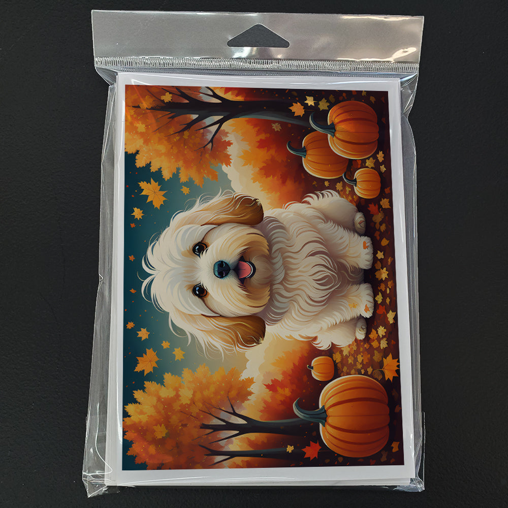 Coton De Tulear Fall Greeting Cards Pack of 8