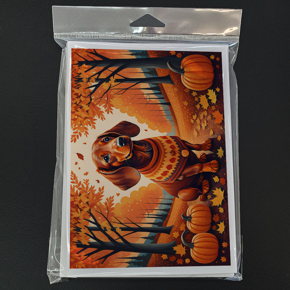 Dachshund Fall Greeting Cards Pack of 8