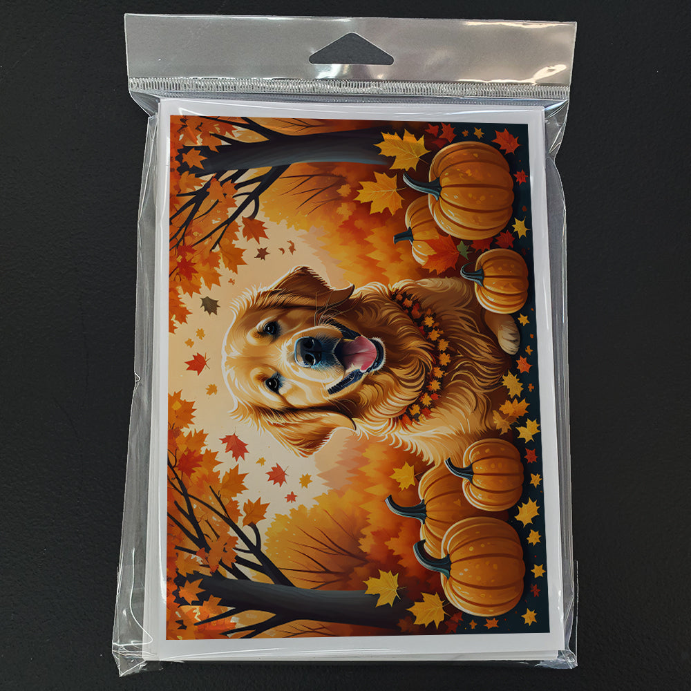 Golden Retriever Fall Greeting Cards Pack of 8