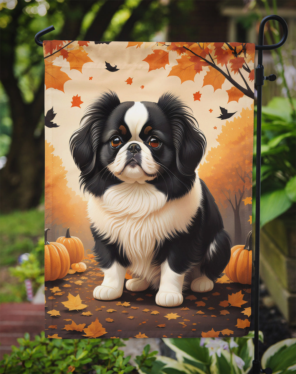 Japanese Chin Fall Garden Flag