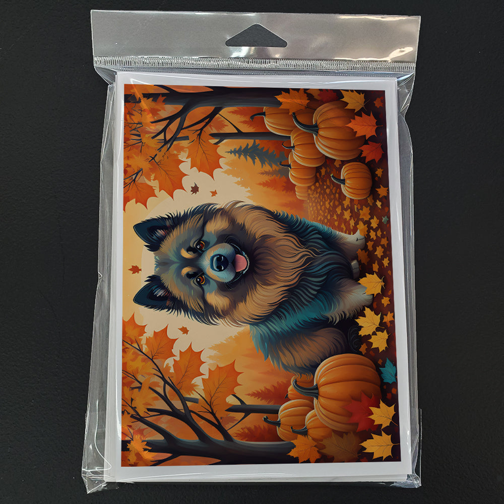 Keeshond Fall Greeting Cards Pack of 8
