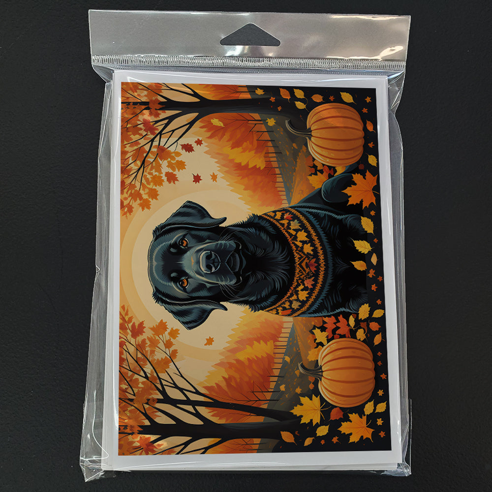 Black Labrador Retriever Fall Greeting Cards Pack of 8
