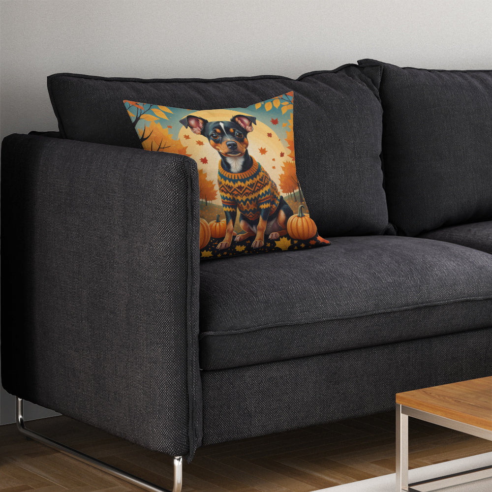 Miniature Pinscher Fall Throw Pillow