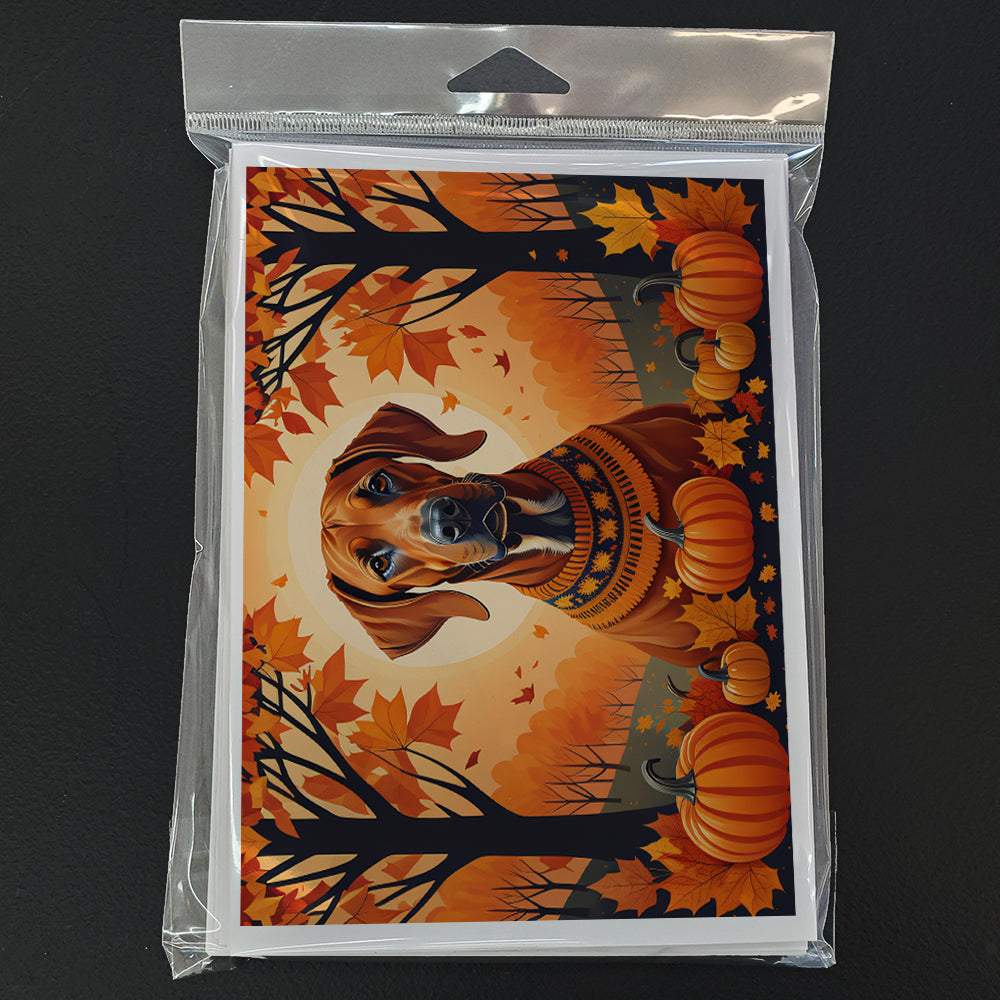 Rhodesian Ridgeback Fall Greeting Cards Pack of 8