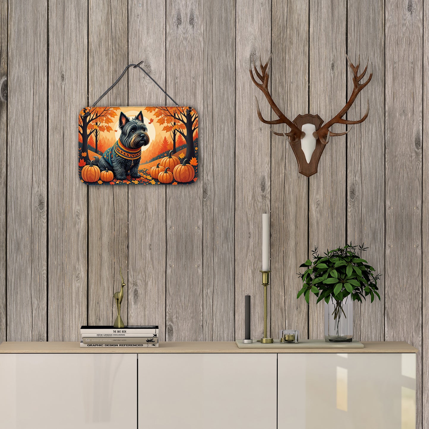 Scottish Terrier Fall Wall or Door Hanging Prints
