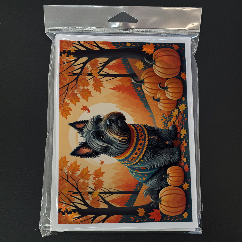 Scottish Terrier Fall Greeting Cards Pack of 8