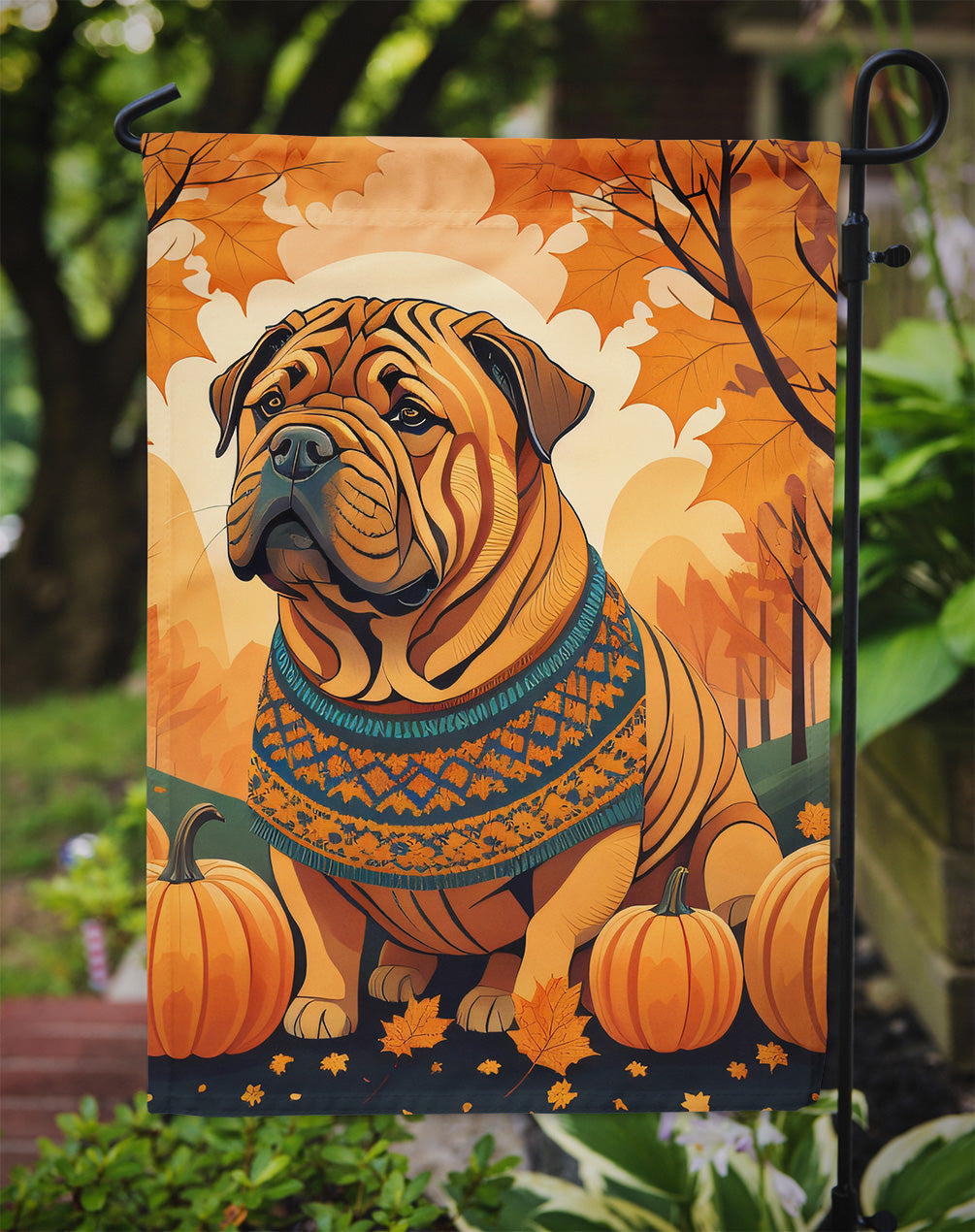 Shar Pei Fall Garden Flag