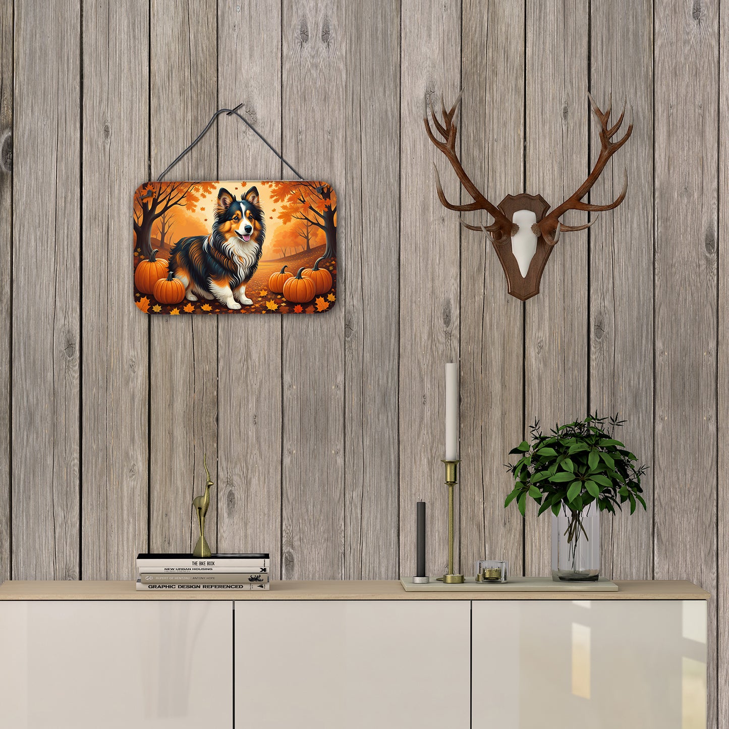 Sheltie Fall Wall or Door Hanging Prints