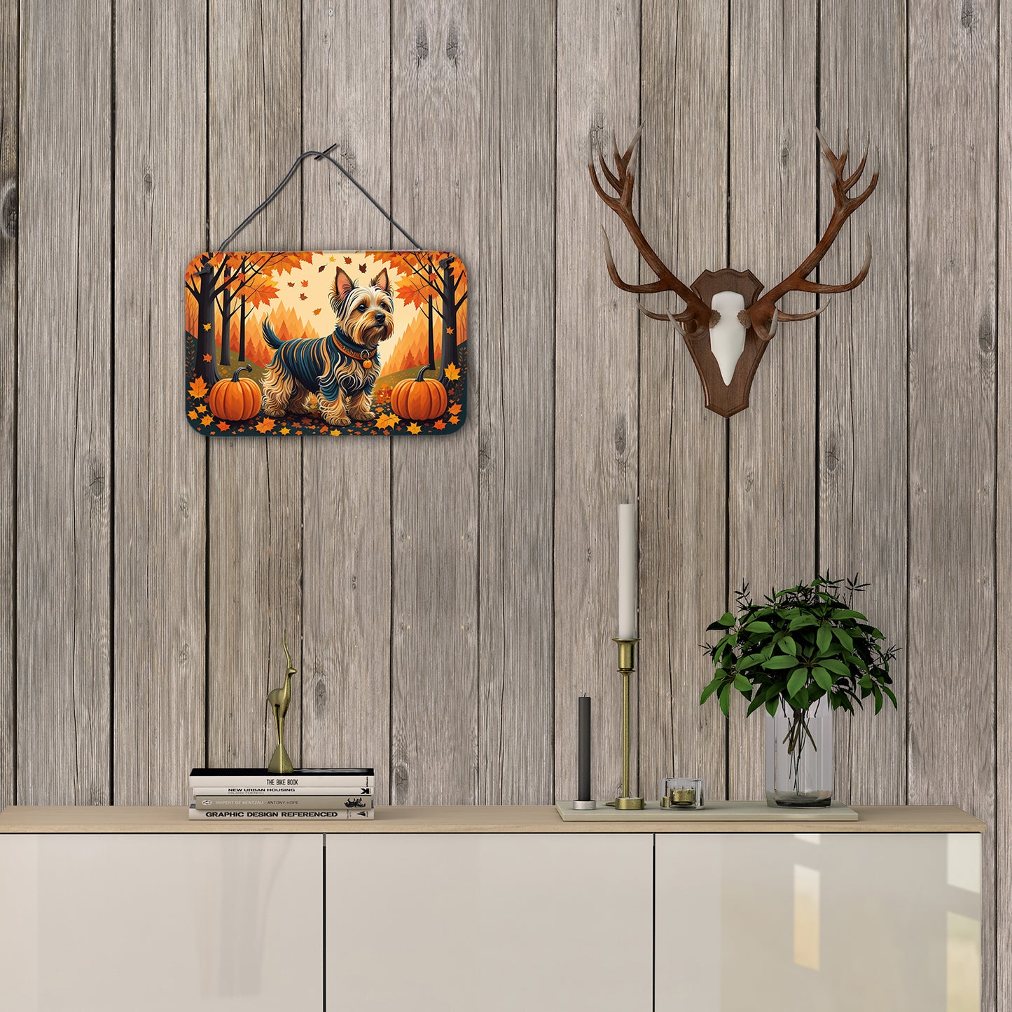 Silky Terrier Fall Wall or Door Hanging Prints
