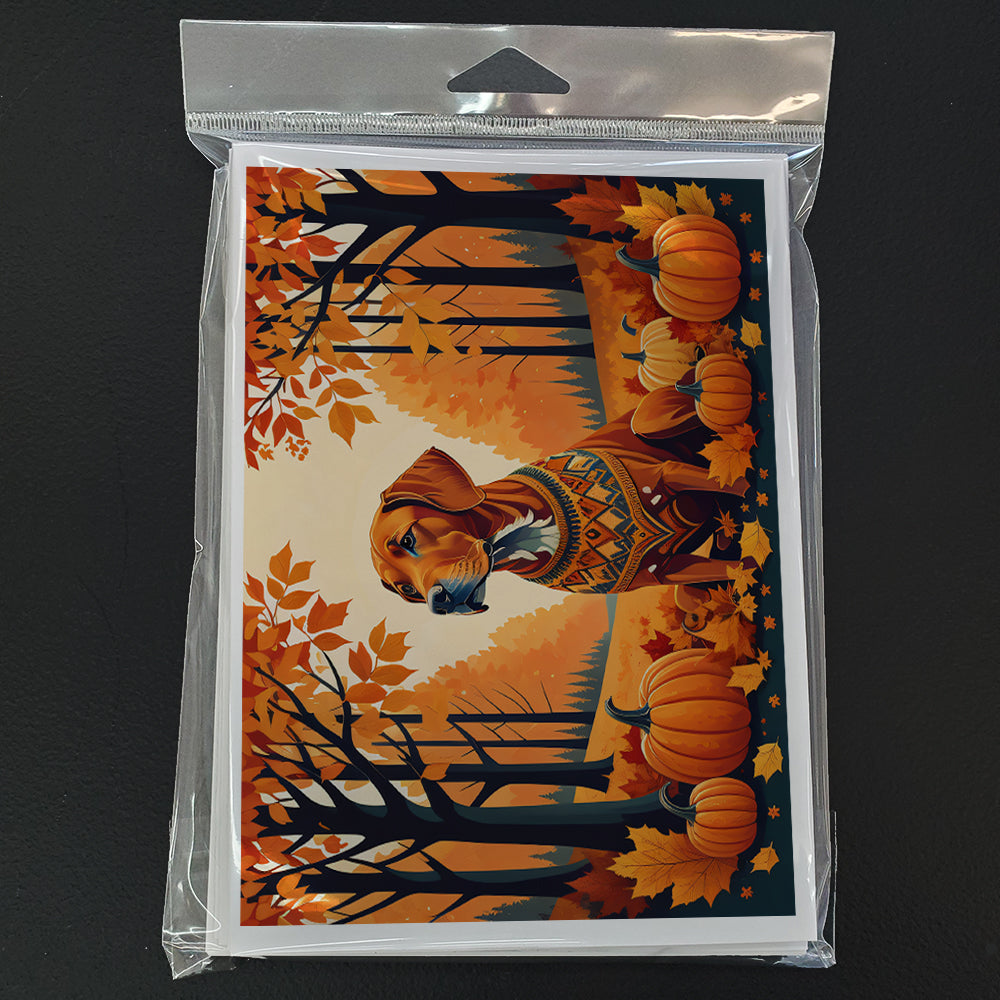 Vizsla Fall Greeting Cards Pack of 8