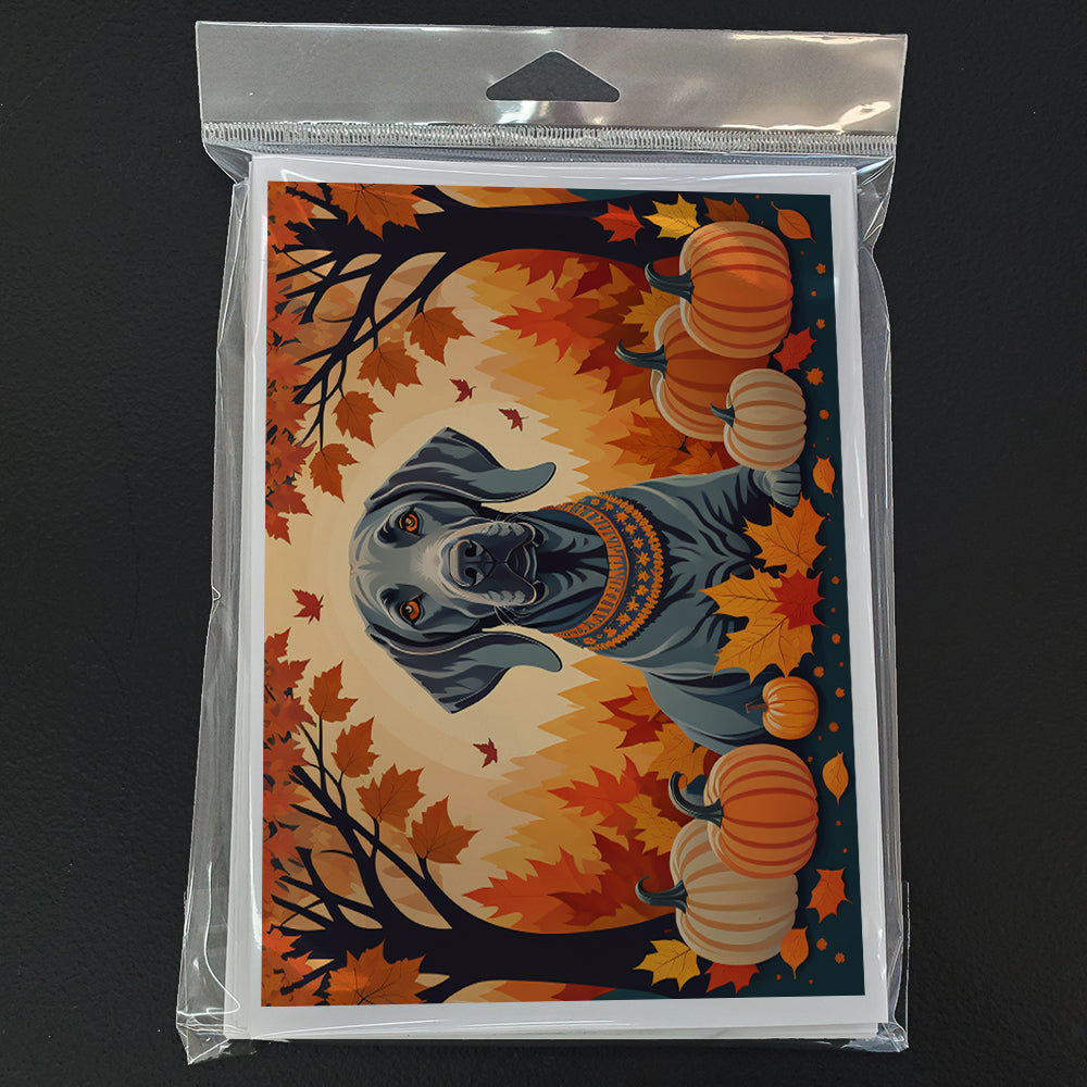 Weimaraner Fall Greeting Cards Pack of 8