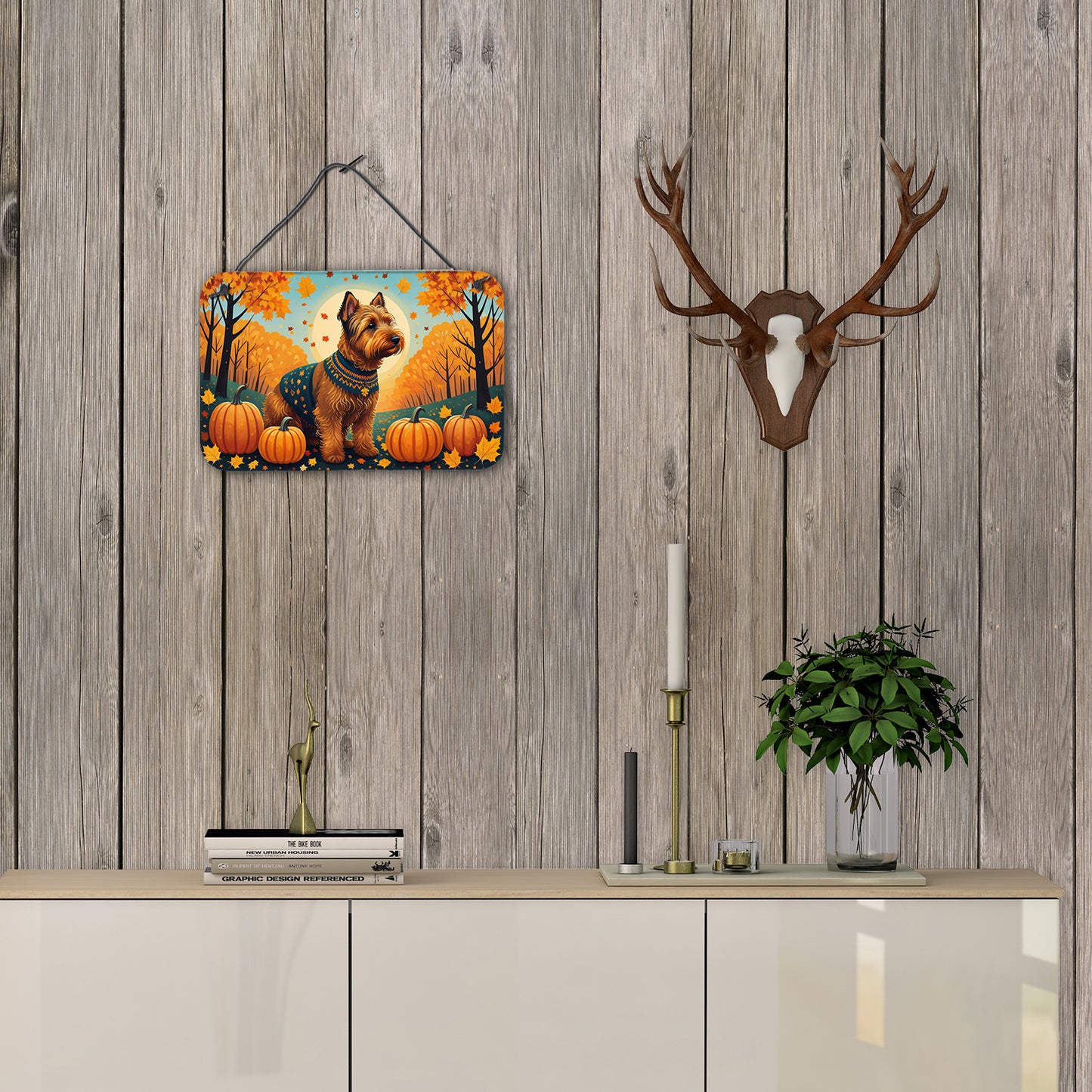 Welsh Terrier Fall Wall or Door Hanging Prints