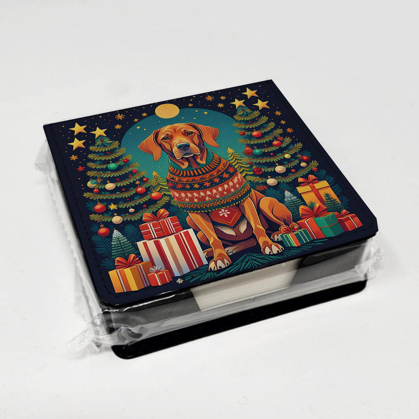 Vizsla Christmas PU Leather Note Paper Holder