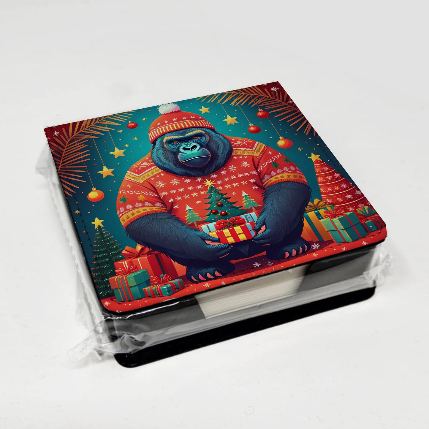 Gorilla Christmas PU Leather Note Paper Holder