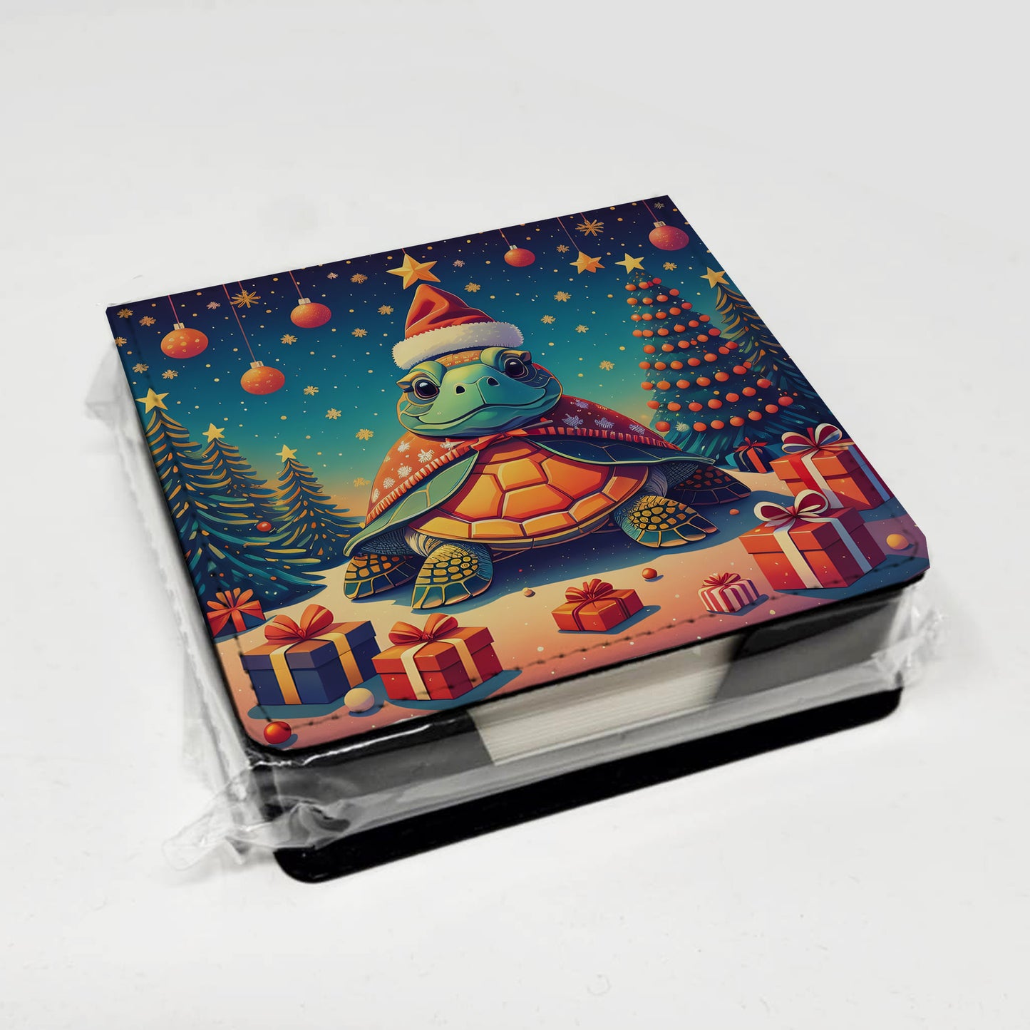 Turtle Christmas PU Leather Note Paper Holder