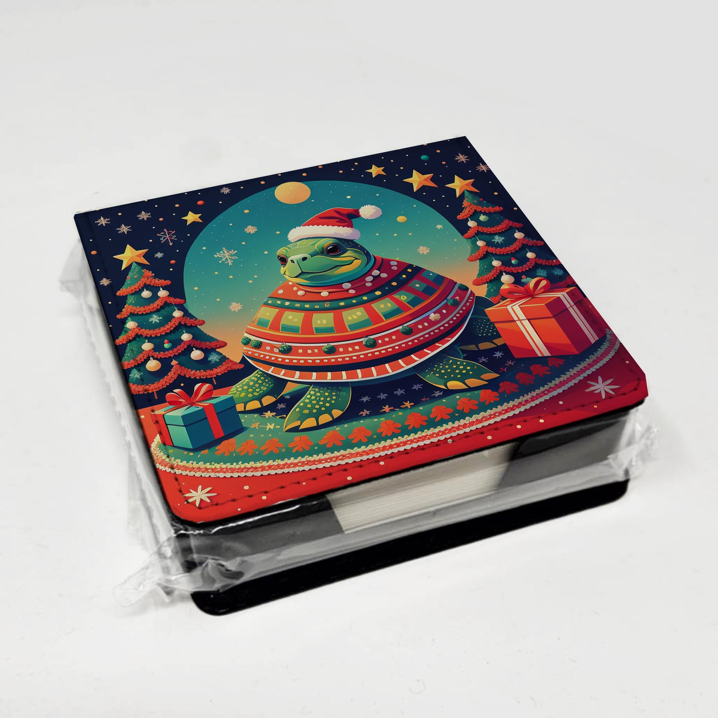 Turtle Christmas PU Leather Note Paper Holder
