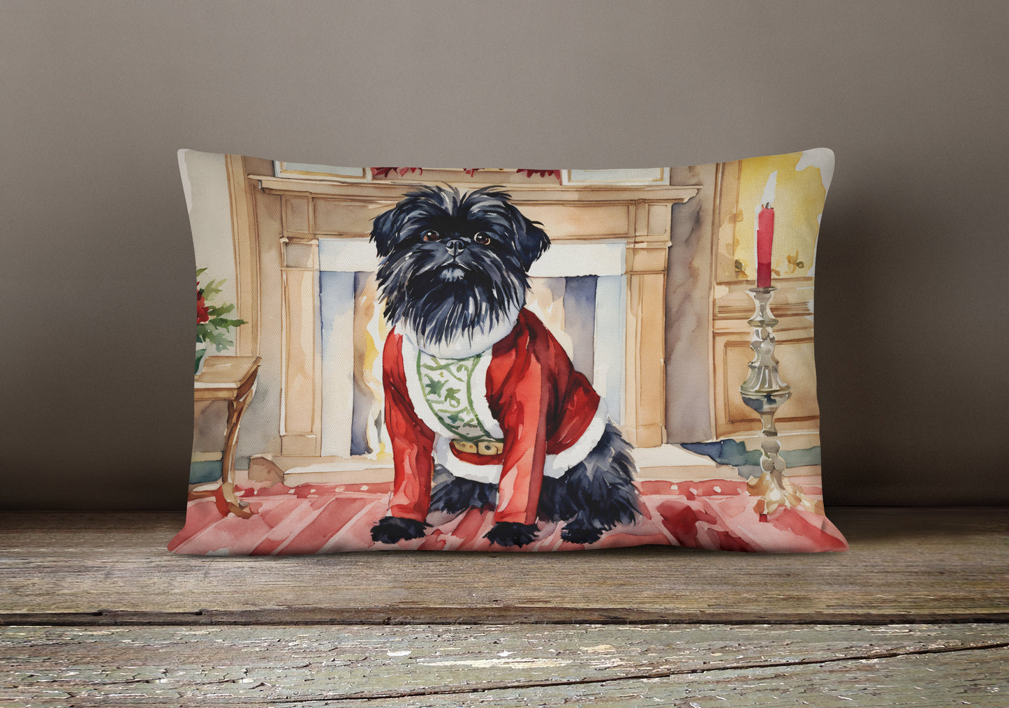 Affenpinscher Christmas Throw Pillow