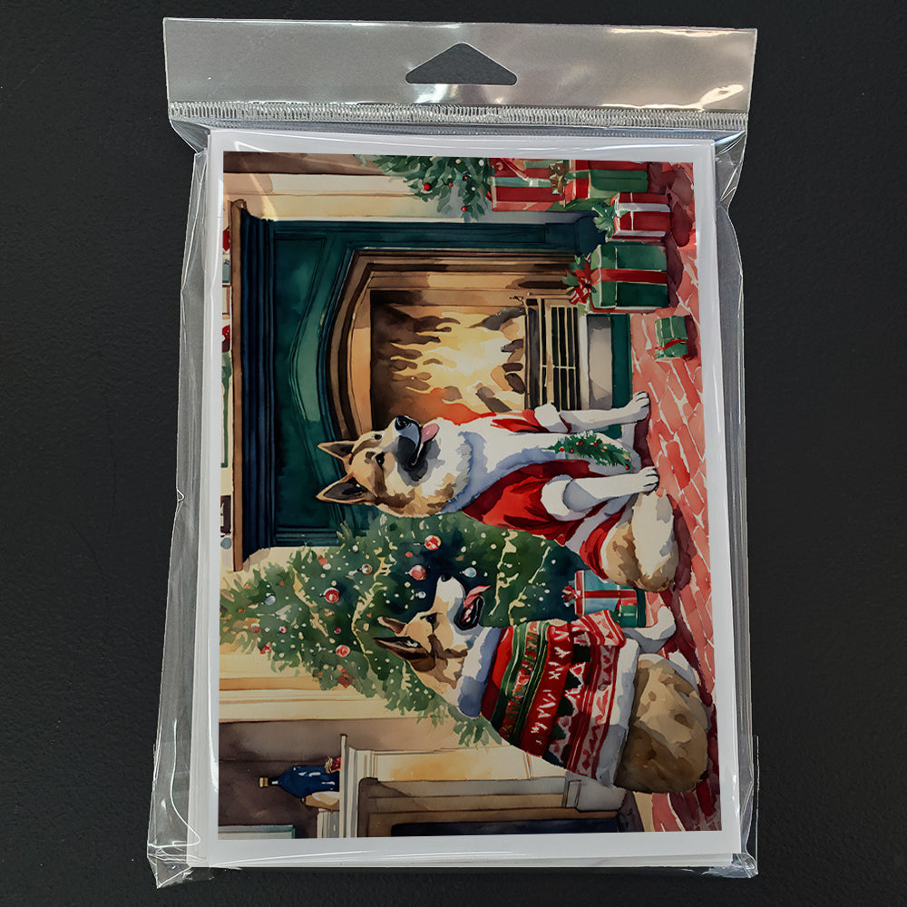 Akita Christmas Greeting Cards Pack of 8