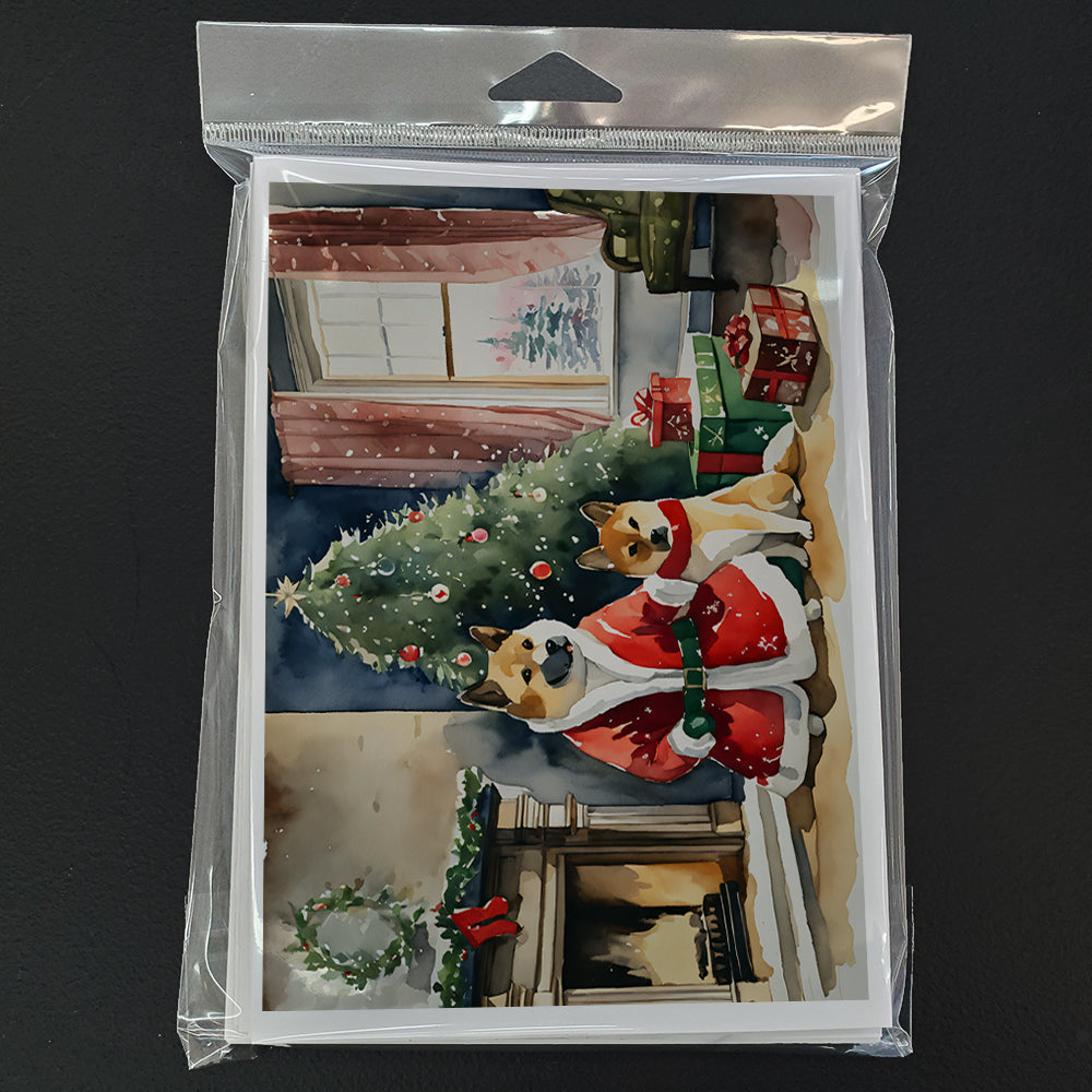 Akita Christmas Greeting Cards Pack of 8
