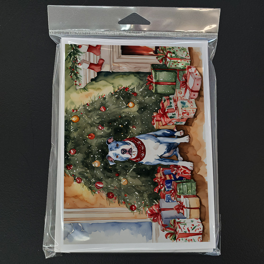 Pit Bull Terrier Christmas Greeting Cards Pack of 8