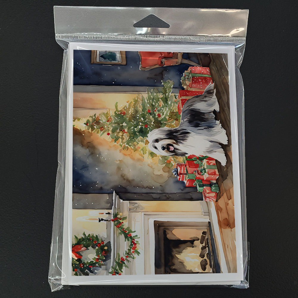 Bearded Collie Christmas Greeting Cards Pack of 8