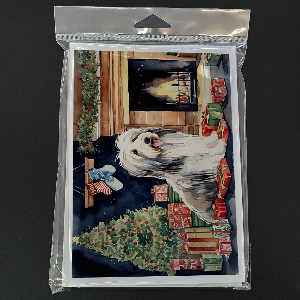 Bearded Collie Christmas Greeting Cards Pack of 8