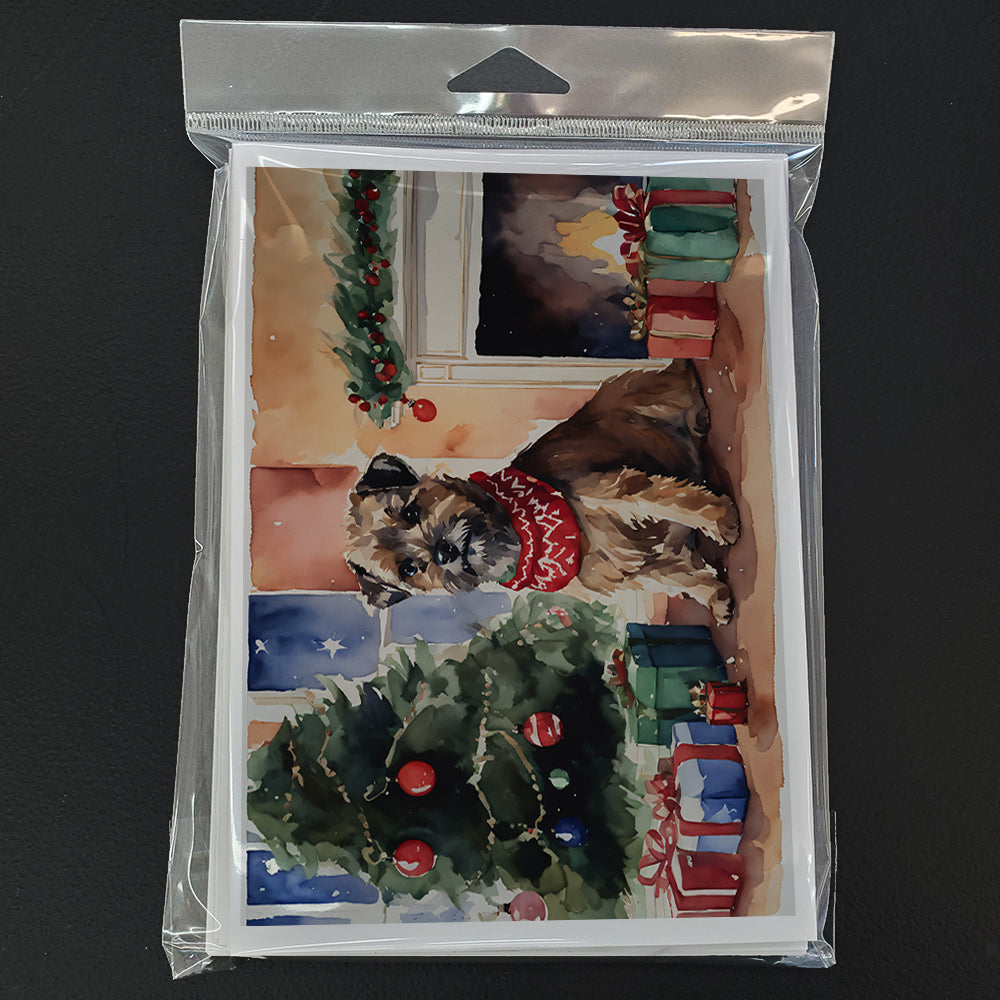 Border Terrier Christmas Greeting Cards Pack of 8