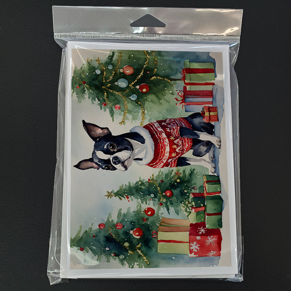 Boston Terrier Christmas Greeting Cards Pack of 8