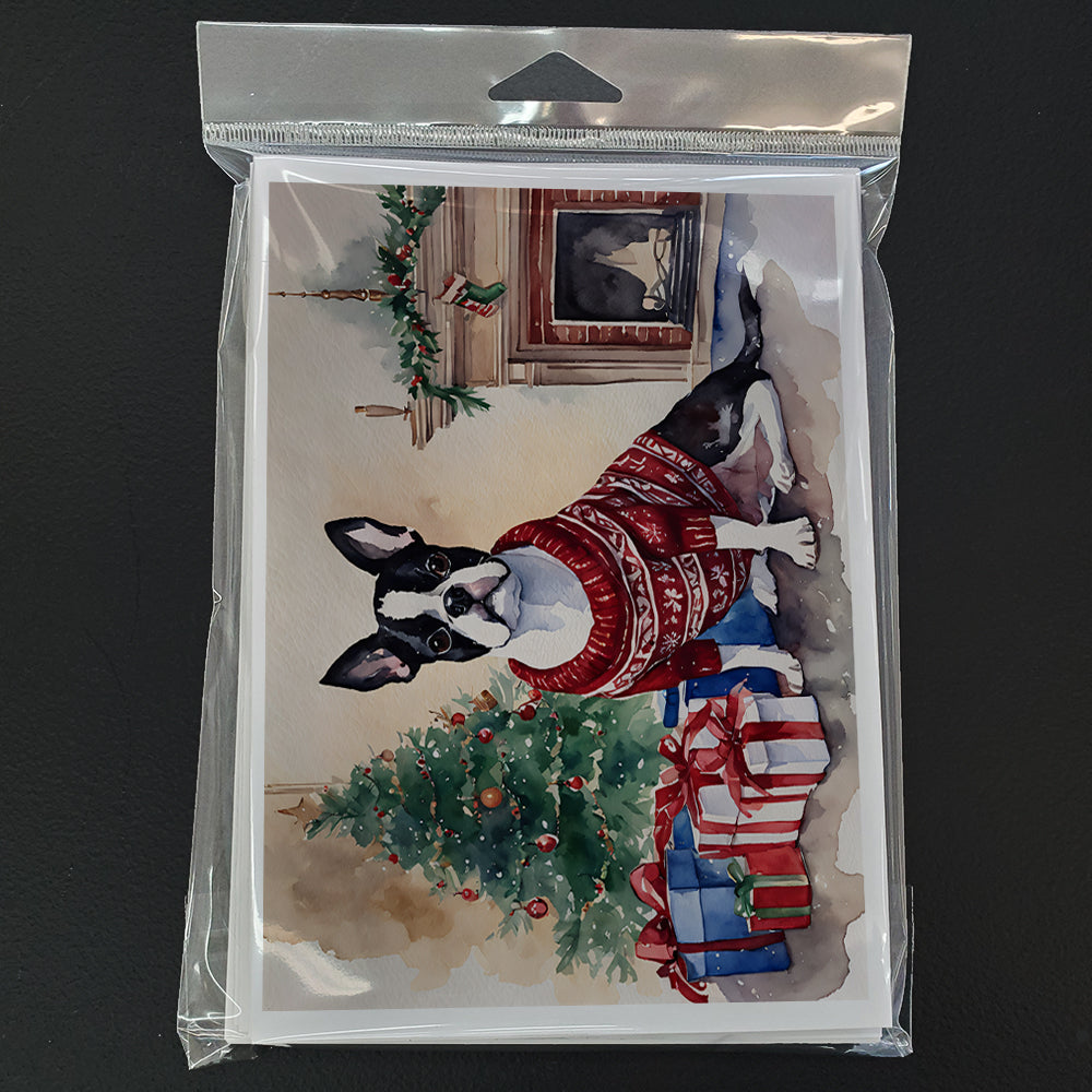 Boston Terrier Christmas Greeting Cards Pack of 8
