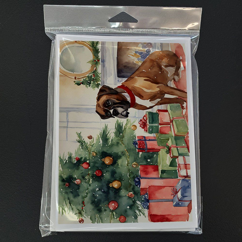 Fawn Boxer Christmas Greeting Cards Pack of 8