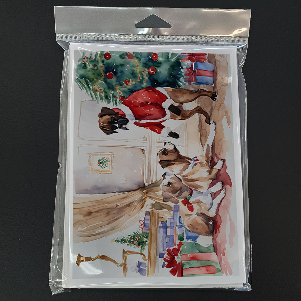Fawn Boxer Christmas Greeting Cards Pack of 8