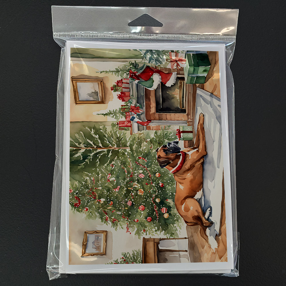 Fawn Boxer Christmas Greeting Cards Pack of 8