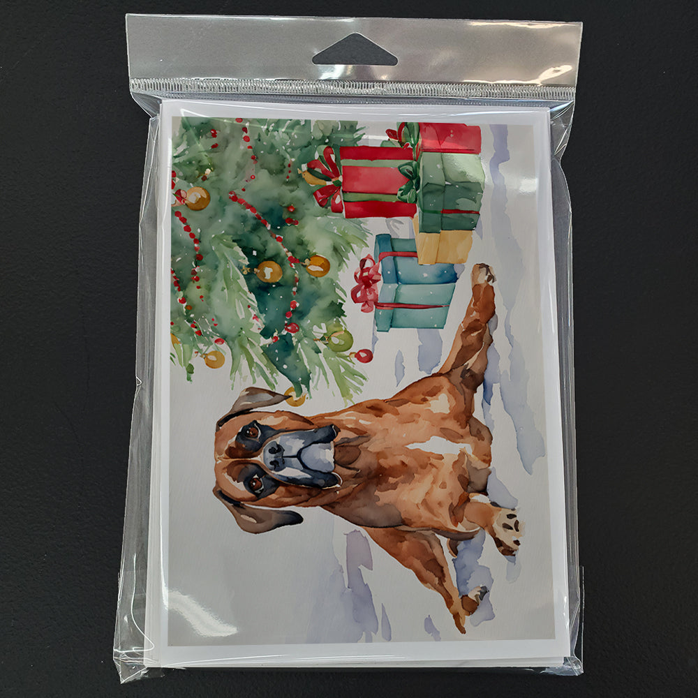 Fawn Boxer Christmas Greeting Cards Pack of 8