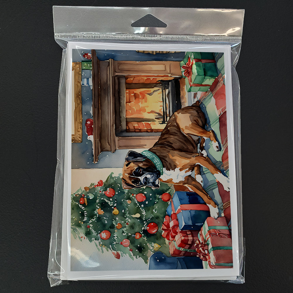 Fawn Boxer Christmas Greeting Cards Pack of 8