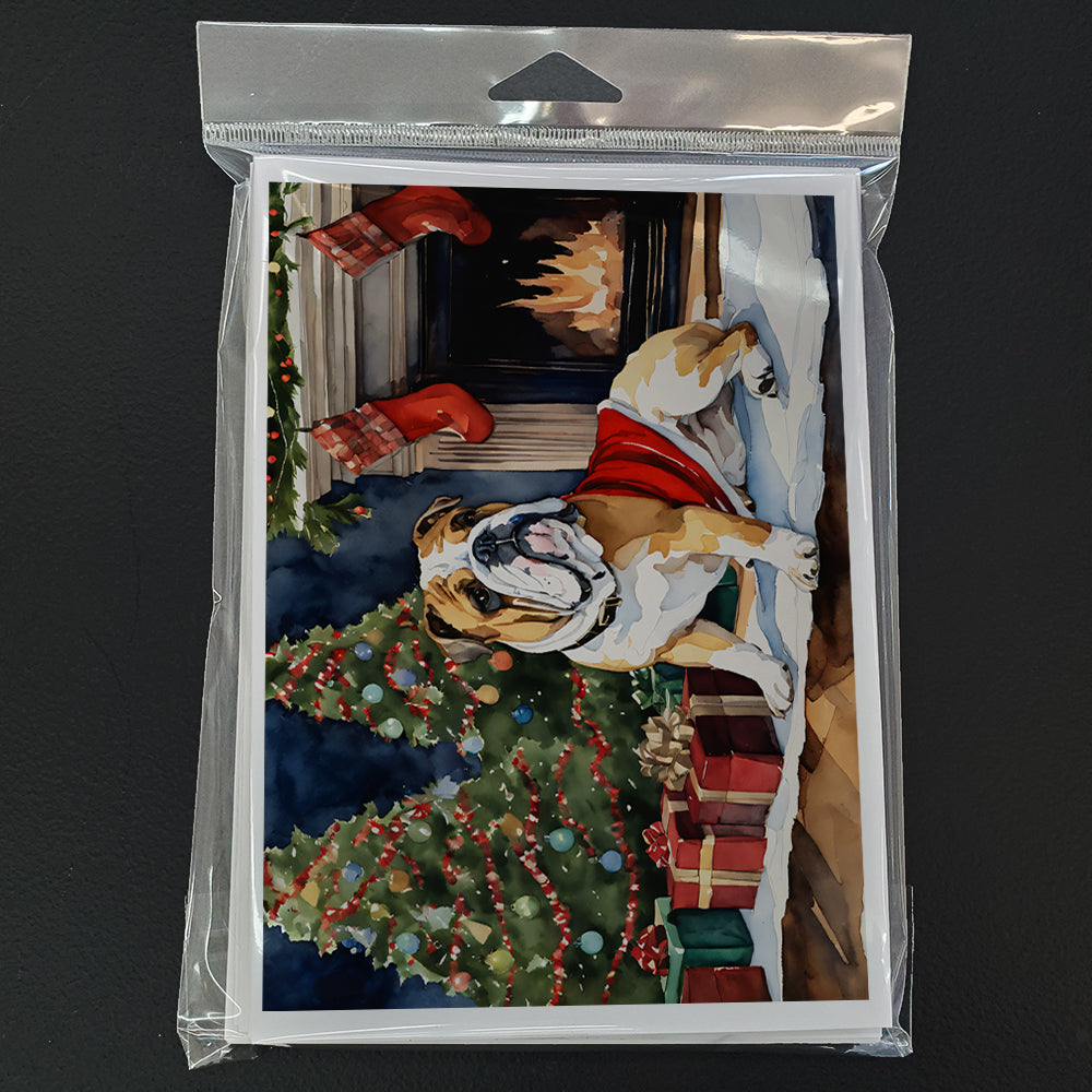 English Bulldog Christmas Greeting Cards Pack of 8